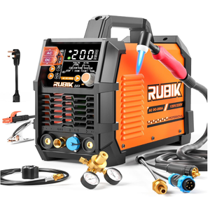 AC/DC Aluminum Tig Welder with Pulse, 200 Amp 6 in 1 Welder 110V/220V Dual Voltage Welder with Digital IGBT Inverter Square/Triangular Wave/Stick/Tig/Spot MultiProcess TIG Welding Machine