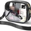 TOBVZOO Clear Bag Stadium Approved, Crossbody Transparent Bag for Concerts Sports Events, Purses for Men & Women (Black)