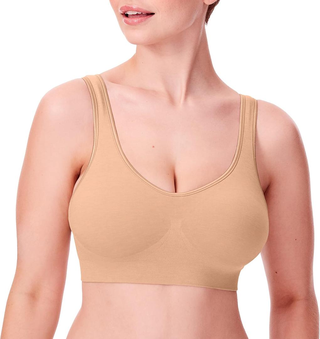Bali Women's Comfort Revolution Wireless Bra, ComfortFlex Fit Full-Coverage Bra, DF3488 (Nude)