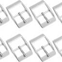 uxcell Metal Roller Buckle Single Prong Belt Buckle Center Bar Buckles for Leather Craft Accessories (1", Silver)