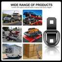 D Rings Tie Down Anchors 3/8 Heavy Duty 6000 Pound Breaking Strength for RV Camper Pickup Trailer Cargo Control, Tying Down Motor Bikers,ATV Surface Mount Bracket Enclosed PointsPack of 6 Black