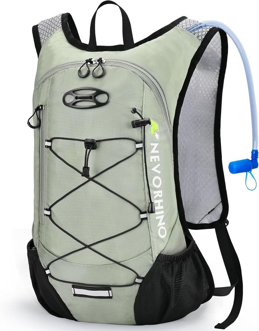 Lightweight Hydration Backpack, Running Backpack with 2L Water Bladder, Hydro Water Daypack for Cycling Hiking Rave for Men Women