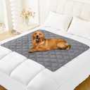 Smiry Waterproof Dog Bed Cover Blanket 40x50, Soft Reversible Pet Blanket, Washable Leakproof Cats Dogs Couch Cover for Sofa, Couch, Furniture, Lattice, Grey/Dark Grey