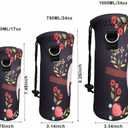 RICHEN Neoprene Water Bottle Carrier Bag with Adjustable Shoulder Strap,Insulated Water Bottle Cover for 500ml/16oz Stainless Steel/Glass/Plastic Bottles (Sloth,500ml)
