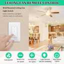 Dimmer Switch & Ceiling Fan Remote Control, 4-Speed Wall Switch, 2 in 1 Light and Ceiling Fan Combination, Single Pole, Neutral Wire Needed, Compatible with Hampton Bay Harbor Breeze Hunter