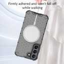 for Samsung Galaxy S22 Case Magnetic, Honeycomb Semi-Transparent Military-Grade Shockproof Drop Anti-Scratch Protective Phone Case for S22 6.1", Black