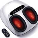 KNQZE Shiatsu Foot Massager with Heat, Compression, Deep Kneading Foot Massage for Plantar Fasciitis Relief, Remote Control, Multi Massage Modes, Auto Shut-Off Timer, FSA Eligible, White