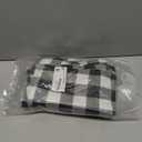 Smiry Rectangle Picnic Table Cloth, Elastic Waterproof Fitted Vinyl Tablecloths, Flannel Backed Buffalo Plaid Table Covers for Dining, Camping, Outdoor (Black and White, 30" x 72")