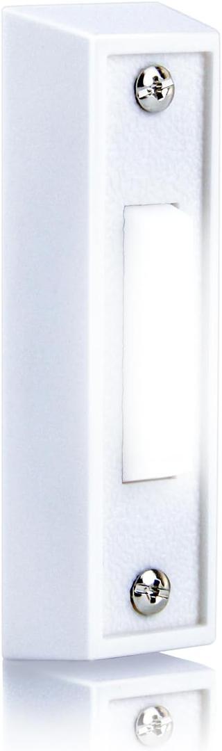 Lighted Doorbell Button, Wired Door Bell Push Button Replacement Door Bell Push Buttons LED Door Chime Wall Mounted Doorbell Switch Garage Doorbell Button (White Light)
