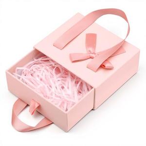 Segbeauty Drawer Pink Gift Box for Presents, Empty Small Gift Box for Women Men, Mini Decorative Storage Case with Ribbon for Gifts, Pink Packaging Wrap Paper Boxes for Travel Bottles for Toiletries