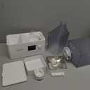 Rojeco 36Cups/8.5L Pet Automatic Cat Feeder and Gravity Water Dispenser,Stainless Steel Bowls 2-in-1 Set Large Capacity 5L Food Feeder and 3.5L Water Fountain for Cats,Pets,Small Dogs,Grey