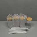 20 Oz Drinking Glasses with Bamboo Lids and Glass Straw - 6 Pcs Glass Cups Beer Ice Coffee Glasses Cute Aesthetic Cup Great for Coffee Bar Accessories Include 2 Cleaning Brushes