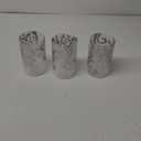 Electroplated Floral Pattern Replacement Glass Lamp Shade 3 Pack, Frosted Glass Light Cover for Light Fixture, Glass Shade for Wall Sconce, Kitchen Pendant Light, 1 5/8 Inch Fitter