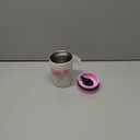 Owala SmoothSip Slider Insulated Stainless Steel Coffee Tumbler, Reusable Iced Coffee Cup, Hot Coffee Travel Mug, BPA Free 12 oz, Pink/Tan (Daybreak)