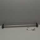 Brushed Nickel Curtain Rods for Windows 28 to 48 Inch,Adjustable Drapery Rods with Aluminum End Cap and Full Surround Brackets,1-Inch Window Curtain Rod for Wall and Ceiling Mount