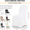 100 Pack White Stretch Polyester Spandex Chair Covers Universal Washable Removable Chair Slipcovers Protector for Wedding Banquet Events Party Dining Decoration