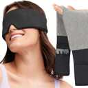 Umisleep Cooling Sleep Mask with Washable Cover, Reusable Eye Mask for Cold Compress Therapy, Soft Ice Pack, Gel Eye Cover for Puffy & Dry Eyes, Headache, Migraine Relief, Stye Eye Treatment, Black