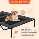 PRAISUN XL Outdoor Dog Bed, Elevated Dog Bed with Durable Oxford Fabric, Textilene Mesh, Metal Frame for Indoors, Outdoors, Lawn, Grey