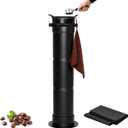 Large Espresso Knock Box for Coffee Grounds with 50 Garbage Bags and Towel