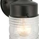 Design House 502195 Jelly Jar 1 Light Indoor/Outdoor Wall Light, Black
