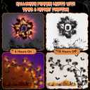 6 FT 54 LED Halloween Lights, 8 Modes & Timer Battery Operated Halloween Pumpkins Lights with Willow Vine Twig Garland, 3D Waterproof Decorations Lights for Home Indoor Wall Fireplace Mantle Party