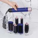 Acrylic Storage Holder Compatible with Dyson Airwrap Styler Accessories with Cord Hanger, 6 Holes Stand Organizer Holder for Curlers Diffuser for Bathroom