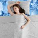 LUXEAR Cooling Blanket Twin, Arc-Chill Q-Max >0.5 for Hot Sleepers, Absorbs Heat to Keep Body Cool for Night Sweats, Lightweight Summer Cool Blankets for Sleeping, Gifts for Women & Men,Grey