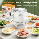 Electric Garlic Chopper, 350ML Glass Bowl Mini Food Processor, Portable Veggie Chopper Onion Garlic Grinder, Wireless Blender for Ginger, Chili, Fruit, Meat, etc