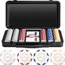 SLOWPLAY Nash 14g Clay Poker Chip Set for Texas Hold'em, 300 PCS [Blank Chips - White Gold Edition] Features a Premium Case with Durable German Polycarbonate Shell