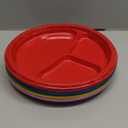 Teenyyou 50 Pcs 10 Inch Plastic 3 Compartment Divided Plates Heavy Disposable Plates Duty Round Dinner Plates with Dividers for Wedding Birthday Party Dinnerware(Multicolor)