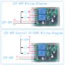 Wireless Remote Relay Switch DC 12V-48V 24V 36V 2 Channel Multi-Function Remote Control Switch, 433Mhz Transmitter Receiver for Wireless Garage Door keypad Opener switches 12V (2X Control 433M)