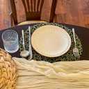 AHHFSMEI Paper Braided Round Placemats Set of 12 Natural Non-Slip Heat Resistant Table Mats for Dining Tables Woven Indoor & Outdoor Place mats(Green,12)