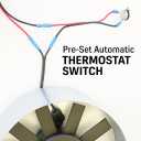 Amtrak Solar Thermostat Made in USA Automatic 12V Inline Temperature Controller Plug-and-Play On/Off Switch for Solar Attic Fan, Roof Vent, Gable, Shed, RV or Greenhouse Ventilation