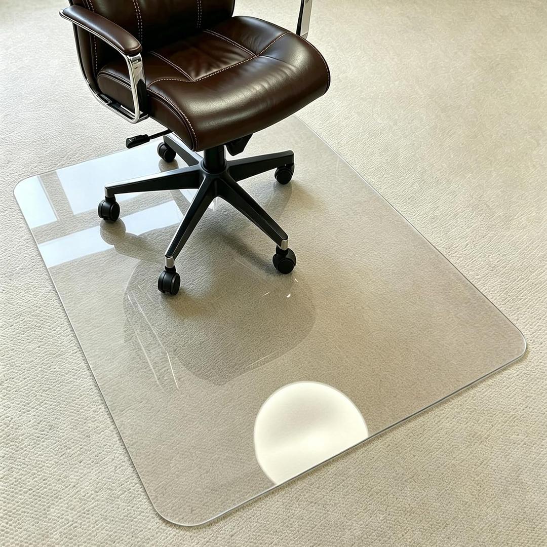 Office Chair Mat for Carpet, 32x48 Clear Heavy Duty Plastic Rolling Chair Mat, Under Computer Desk Floor Mat Protector for Carpeted Floors, Can be Used on Carpet or Hard Floor
