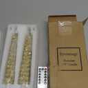 Tree Flameless Candles Set of 2  Gold 10 Inch Electric LED Candles with 10 Key Remote, Battery Operated Candle, Real Wax Coating for Wedding Dinner Home Decor