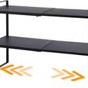 2-Tier Expandable Shelf Organizer for Kitchen Cabinet, Countertop, Pantry & Under-Sink Storage(black)