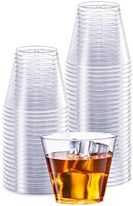 SETUP 5 oz Clear Hard Plastic Shot Glasses [100 Count] Small Disposable Shot Cups for Cocktails & Parties