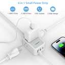 Small Flat Plug Power Strip, TESSAN Ultra Thin Extension Cord with 3 USB Wall Charger (1 USB C), 3 Outlets Mini Charging Station, 5 ft Slim Plug for Cruise Travel Office School Dorm Room Essentials (Gray)