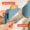 bella 2 Slice Slim Toaster, Fits-anywhere Kitchenware, 6 Setting Shade Control with Reheat & Cancel Buttons, Fits Sourdough, 10 Long Slot, Anti Jam & Auto Shutoff, 900 Watt, Surf