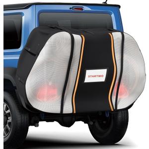 STARTWO Bike Cover for Transport On Rack, Bicycle Cover Outdoor Storage Waterproof for Transport 1,2,3 Bikes on Car Rear, with Two Elastic Straps and License Plate Window, Visible Tail Lights