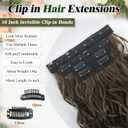 Aisaide Clip in Hair Extensions, 4PCS 16 inch Curly Hair Extensions Short Curly Lace Weft Extension Clip Ins Invisible Natural Hairpieces for Women,Ombre Chocolate Brown