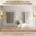 MIRRORART Brushed Gold Mirrors 22x30'', Irregular Brass Wall Mirror Butterfly Shaped in 1’’ Anti-Rust Seamless Stainless Steel Metal Frame for Bathroom, Over Sinks, Home Decor Wall-Mounted Vertical