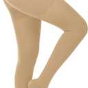 beister Medical Compression Tights for Women & Men, 15-20 mmHg Closed Toe Graduated Compression Pantyhose (Beige, L)