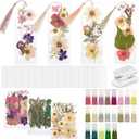 376 Pcs DIY Bookmark Making Kit, 150 Bookmark Laminating Pouches Bulk with 150 Tassels and Puncher DIY Projects Party Favor Gift for Reading Women Book Lovers(2 x 6 Inch,Boho Color)