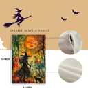 2 x Halloween Witch Garden Flag 12x18 Double Sided Outside Holiday Decorations Vertical Burlap Yard Flags (Vibrant Color)