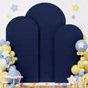 OMKSIH Arch Cover Set of 3 Navy Wedding Arch Covers 6FT 6.6FT 7.2FT Spandex Round Top Arch Stand Cover Set for Arch Stand Frame Chiara Arch Backdrop Stands Cover for Birthday Party Decorations