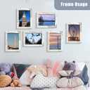 BESCRCL 4x6 Picture Frame with Real Glass Set of 6, Distressed White Wooden Frame 4 x 6 for Wall or Tabletop