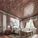 WOWSTAR 12-Pack 24"x24" Drop Ceiling Tiles, Waterproof Ceiling Panels, Only Fit into the Grid, Antique Copper