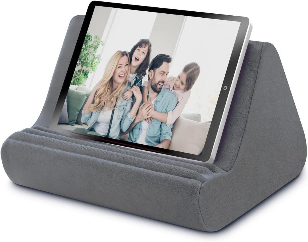 Macl Tablet Pillow Stand, Multi-Angle, Lightweight, Hand-Free, Compatible with iPad and Tablets up to 13 inches (Style A - Grey)