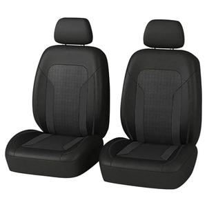 Figpade 2 Pack Universal Car Seat Cover with Breathable Mesh Backrest,Comfortable Car Seat Protector with Foam Padding and Retaining Buckle,Highly Elastic Car Seat Covers Full Set (Black)